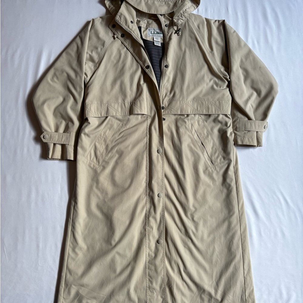 L.L. Bean Tan Hood Trench Coat